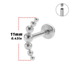 ASTM F136 Titanium Mirror Polish 7 Beads Cluster 16G Labret Cartilage Helix Conch Monroe Tragus Piercing Body Jewelry