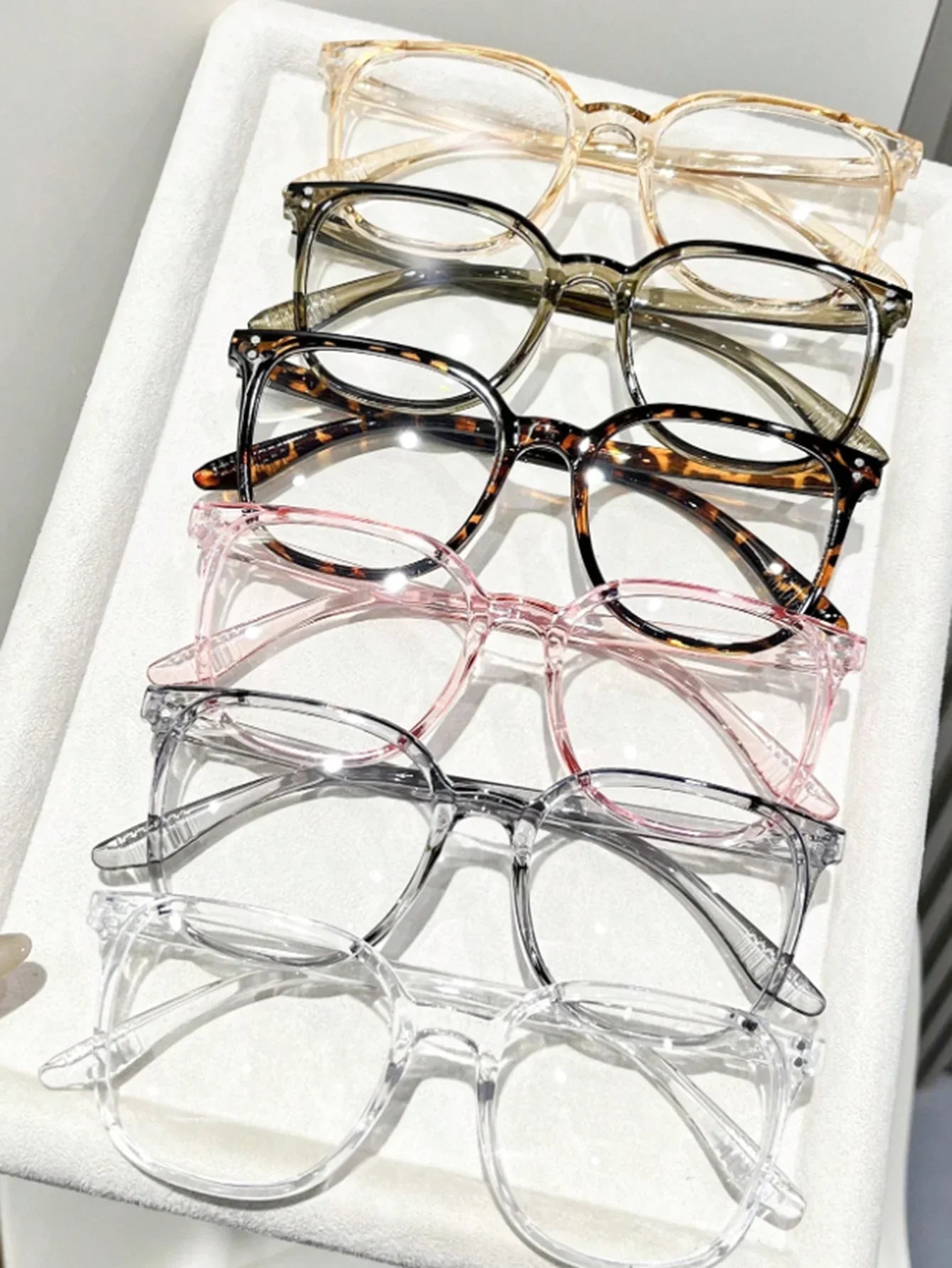 1Pc/3Pcs/4Pcs/6Pcs European and American Classic Popular Square Frame Glasses Set Men's and Women's Fashion Glasses