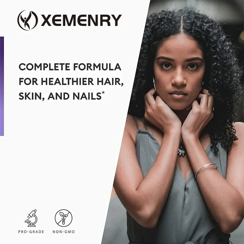 Biotin 10,000mcg - with Coconut Oil Vitamin for Hair Growth, Natural Hair, Skin and Nails - Non-GMO