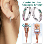 Crystal Cubic Zirconia Lymphatic Drainage Earrings Colorful Crystal Hoop Earrings Weight Loss Slimming Earrings Fashion Jewelry