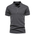 2025 Men's Slim Fit Cotton Polo Shirt - Stylish Lapel Design for Casual & Business Golf Wear