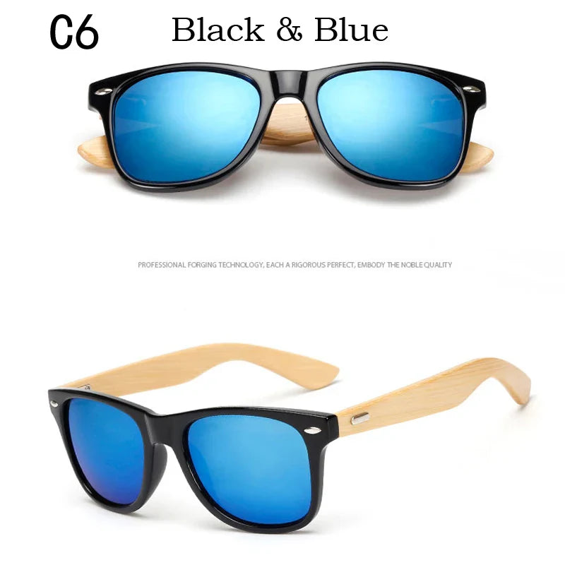 16 color Bamboo Sunglasses Men Wooden Sunglasses Women Brand Designer Mirror Original Wood Sun Glasses retro de sol masculino