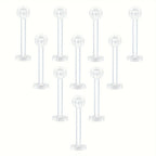 10~20pcs/Set Transparent Acrylic Bioflex Tragus Retainer Lip Studs Ear Helix Earring 6mm 8mm 10mm 12mm Body Piercing Jewelry