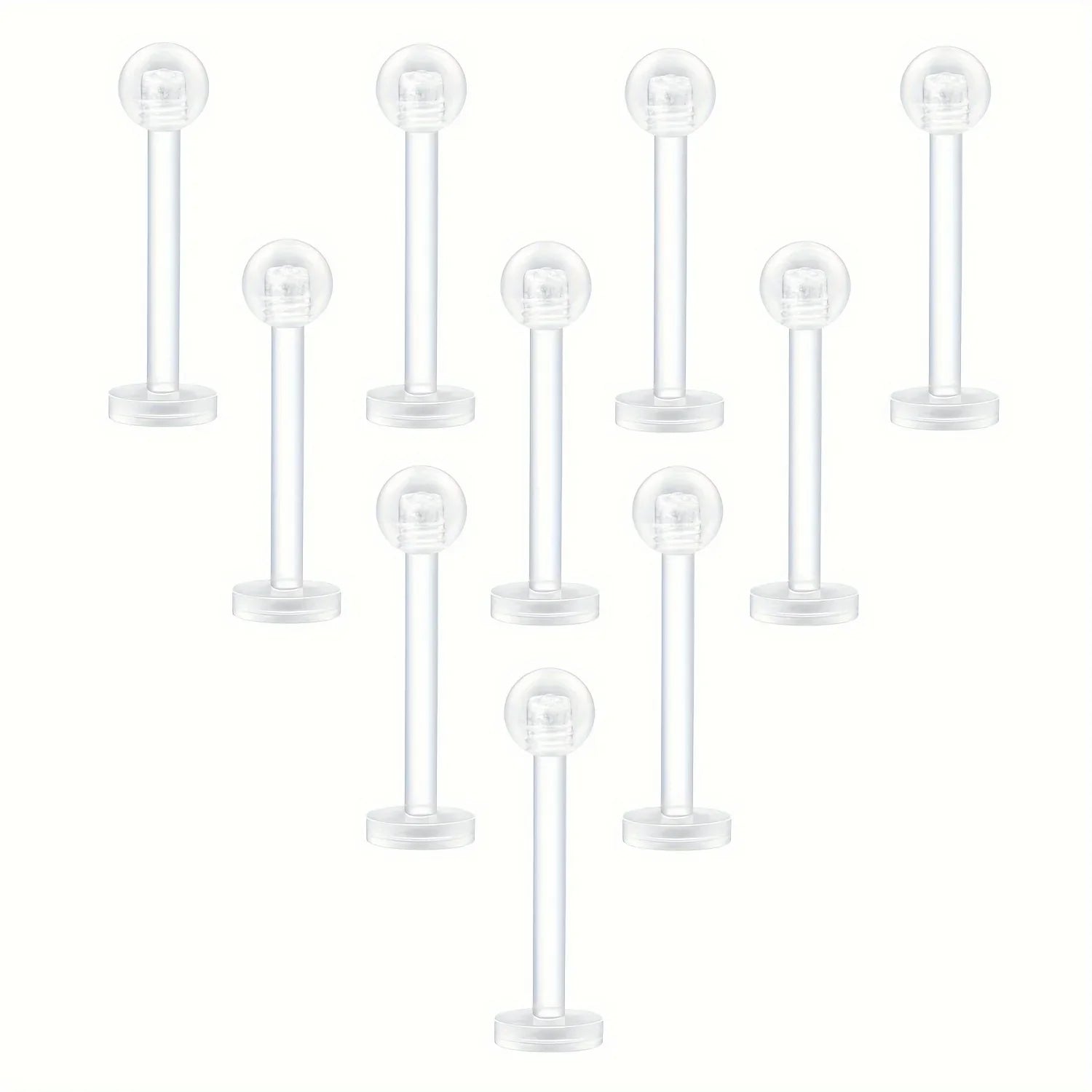 10~20pcs/Set Transparent Acrylic Bioflex Tragus Retainer Lip Studs Ear Helix Earring 6mm 8mm 10mm 12mm Body Piercing Jewelry