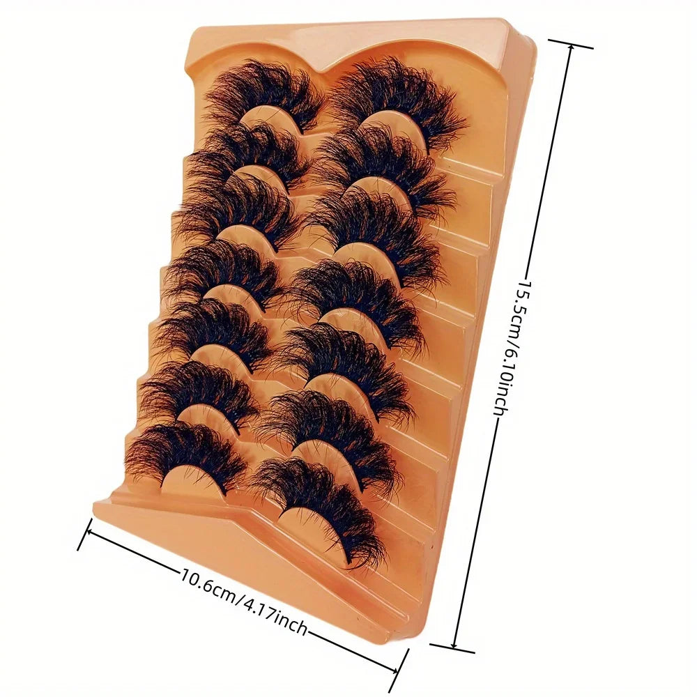 21 Pairs 3-Pack Fake Lashes Fluffy Russian Strip Lashes 3D Fake Lashes Makeup Messy False Eyelashes Fluffy Thick Lashes