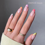 24pcs Nude French Fake Nails White Edge Almond False Nails Art Full Coverage Removable Waterproof Artificial Press on Nail