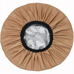 Adjustable Double Layer Satin Bonnet Nightcap Doubleside Women Round Shower Caps Night Sleep Polyester Hat Solid Black Lining