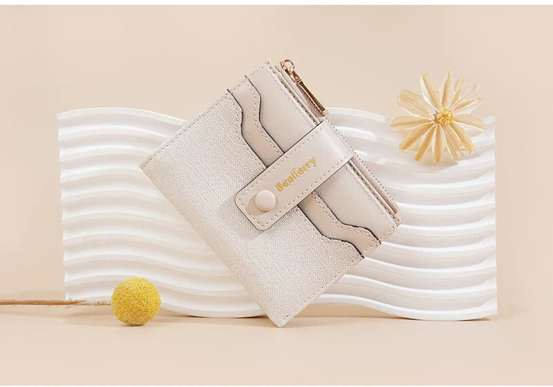 Baellerry High Quality Women Wallets New Simple Short Card Holde Brand Female Purse Photo Holder Coin Pocket Zipper Women Wallet