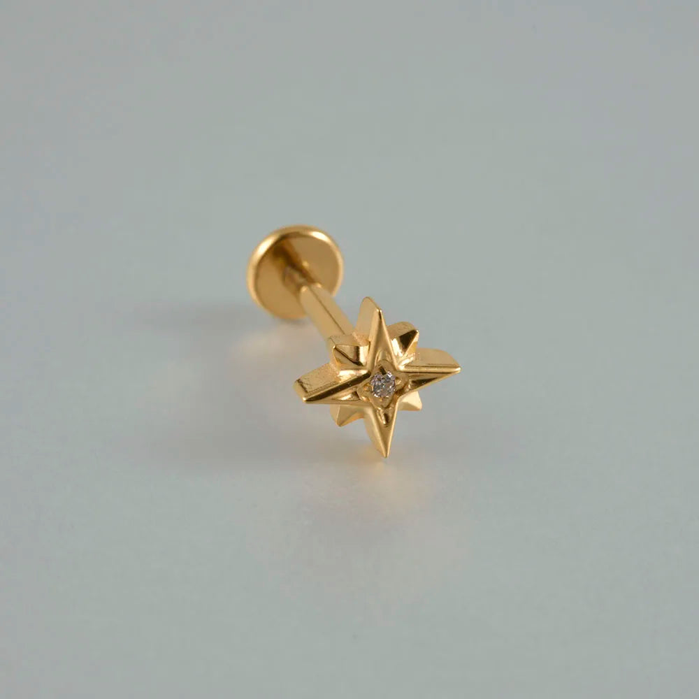 ASTM F136 Solid Titanium Internally Threaded Cross Cz Cartilage Earrings Stud Helix Tragus Lobe Piercing Labret Lip Ring Jewelry