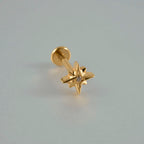 ASTM F136 Solid Titanium Internally Threaded Cross Cz Cartilage Earrings Stud Helix Tragus Lobe Piercing Labret Lip Ring Jewelry