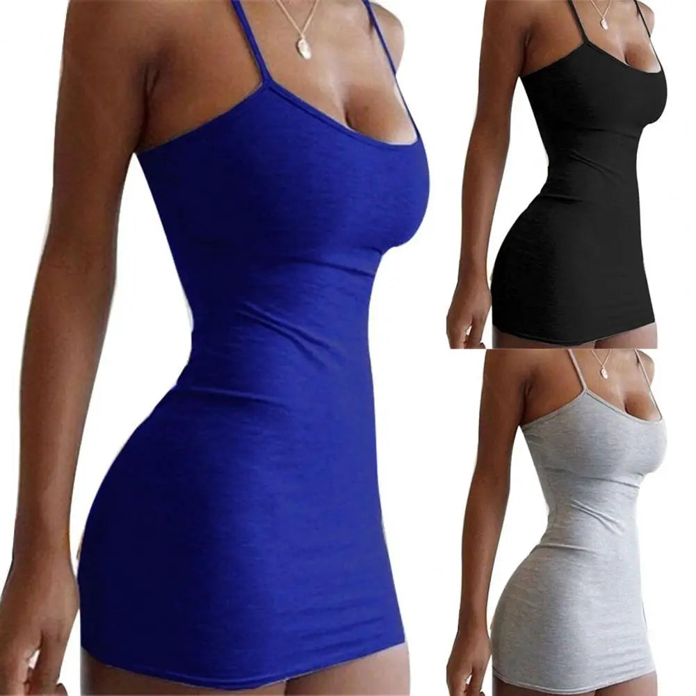 Durable Suspender Dress Skin-friendly Easy Cleaning Fashion Sheath Dress  Nylon Dress for Anniversary