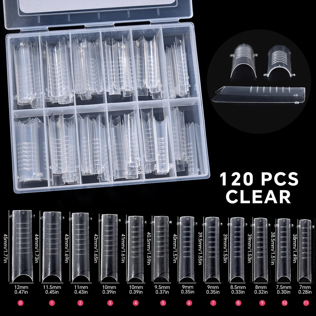 120Pcs Nail Forms For UV Gel Quick Building Extension Top Molds Dual Forms Acrylic Nail Art Tips Nails Accessories Tools