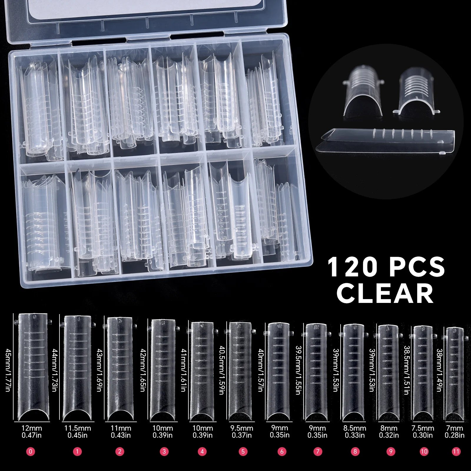 120Pcs Nail Forms For UV Gel Quick Building Extension Top Molds Dual Forms Acrylic Nail Art Tips Nails Accessories Tools