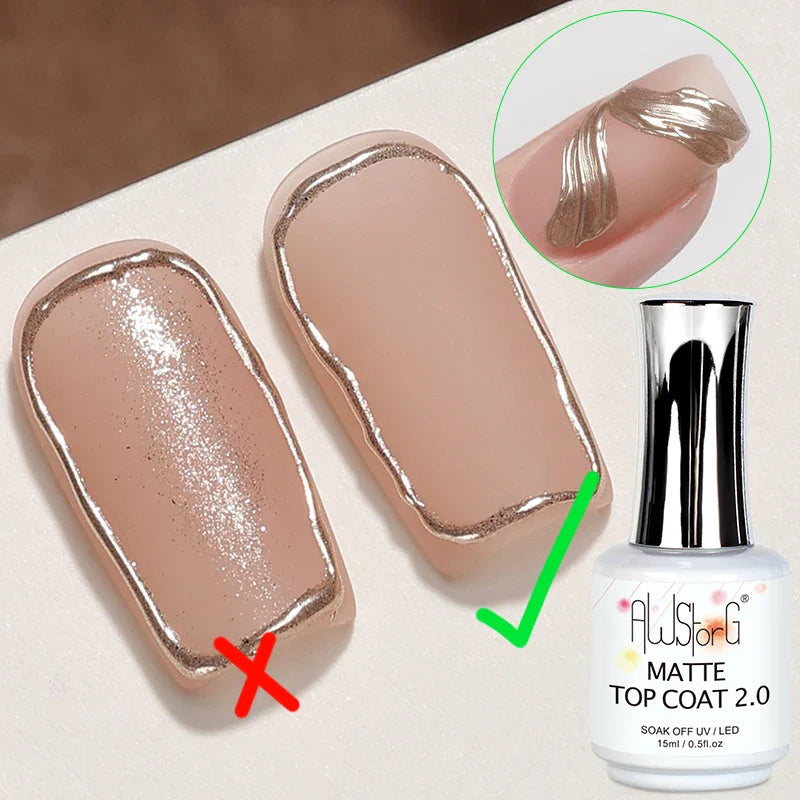 AWStorG15ml 2 IN 1 Crystal Top Coat Transparent Soak Off UV LED Nails Art Manicure Gel Nail Polish Varnishes Primer Function Gel
