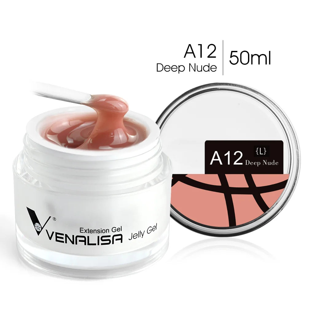 50ml Venalisa Soak off Thick Jelly Gel UV Construction Gel Builder Extend 24 Color Camouflage Milky White Nail Art Hard Nail Gel