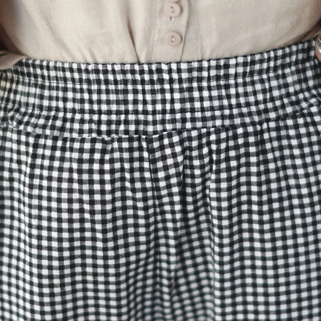 1pcs Spring Summer Women Cotton Comfort Breathable Pants Female Grid Flower Print Casual Loose Pant Lady Haren Straight Leg Pant