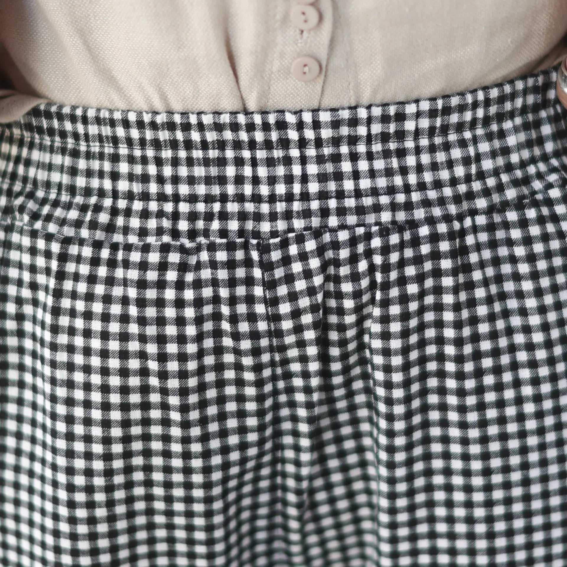 1pcs Spring Summer Women Cotton Comfort Breathable Pants Female Grid Flower Print Casual Loose Pant Lady Haren Straight Leg Pant