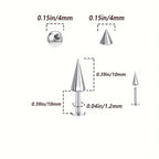 5pcs Spikes Punk Fashion Stainless Steel Lip Stud Earrings For Daily Detachable Replaceable Ball Piercing Jewelry For Men