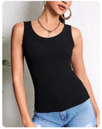 3-piece Ladies Solid Color Vest Fashion Joker Young Woman Threaded Camisole