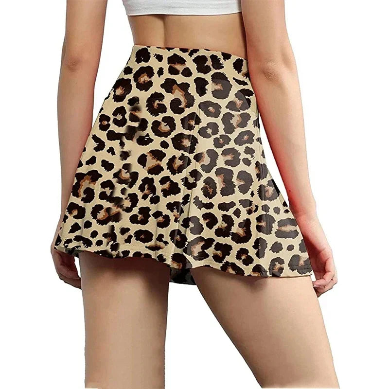 12 Colour Leopard Print Butt Lifting Skorts Casual Summer Workout High Waist Shorts Women's Clothing