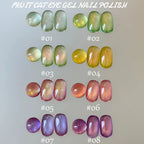 1-3pcs PSK 2025 New Whitening Purple Glass Beads Starry Crystal Nail Art Purple Glass Bead Cat Eye Gel Nail Polish Nail Supplies