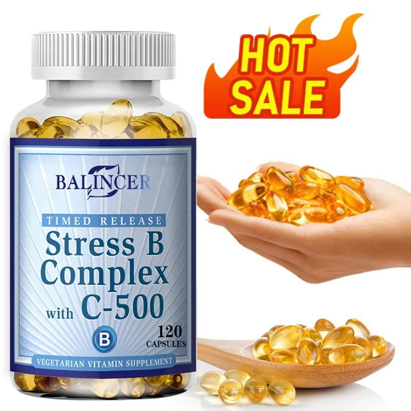 Balincer Vitamin B Complex - Vitamin C B1 B2 B6 B12,Energy, Metabolism Supplement, Immune, Nervous System