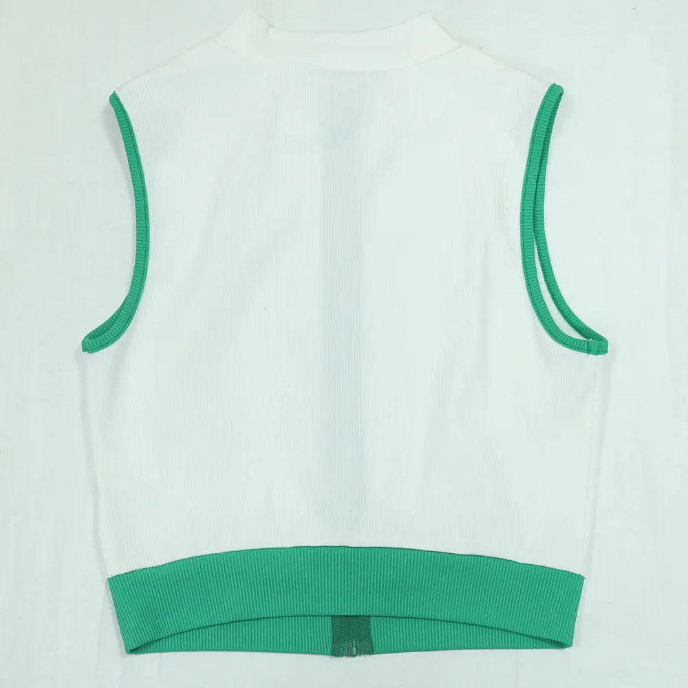 CM.YAYA Women's Set Sleeveless V-neck Vest  + Pleated Skirts 2025 Summer Cute Street Beach Two 2 Piece Sets Outfits Tracksuit