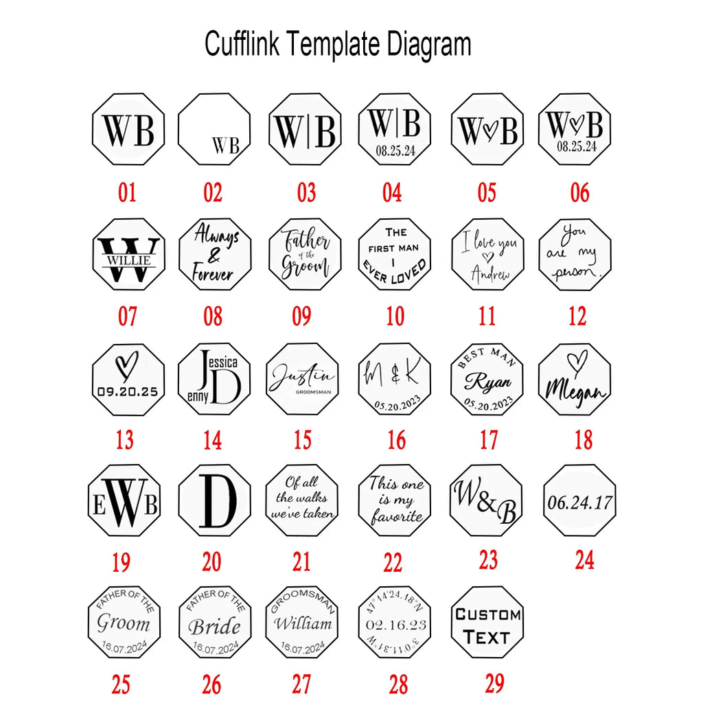 Custom Engraved Round Cufflinks & Tie Clip Set Stainless Steel Anniversary Wedding Birthday Groomsmen Gift for Father Husband