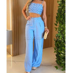 2024 Stylish Fashion New High Waist Jeans Unique Individualretro Chains Straight Leg Wrap Hips Casual Daily Trousers for Women