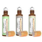 EUQEE 3PCS Fragrance Oils Roll-On Long Lasting Scent Coconut & Vanilla White Musk Baby Powder Fresh Linen Oud Wood Amber Romance