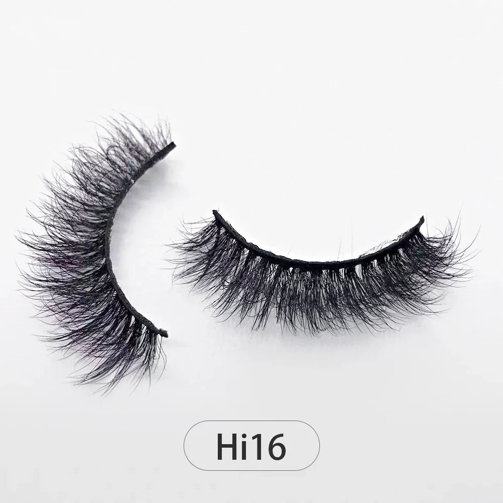 Dropshipping Reuseable Natural Long 12-15mm 3D Faux Mink Lashes Fluffy Volume False Eyelashes Cruelty Free Wispy Makeup Lashes