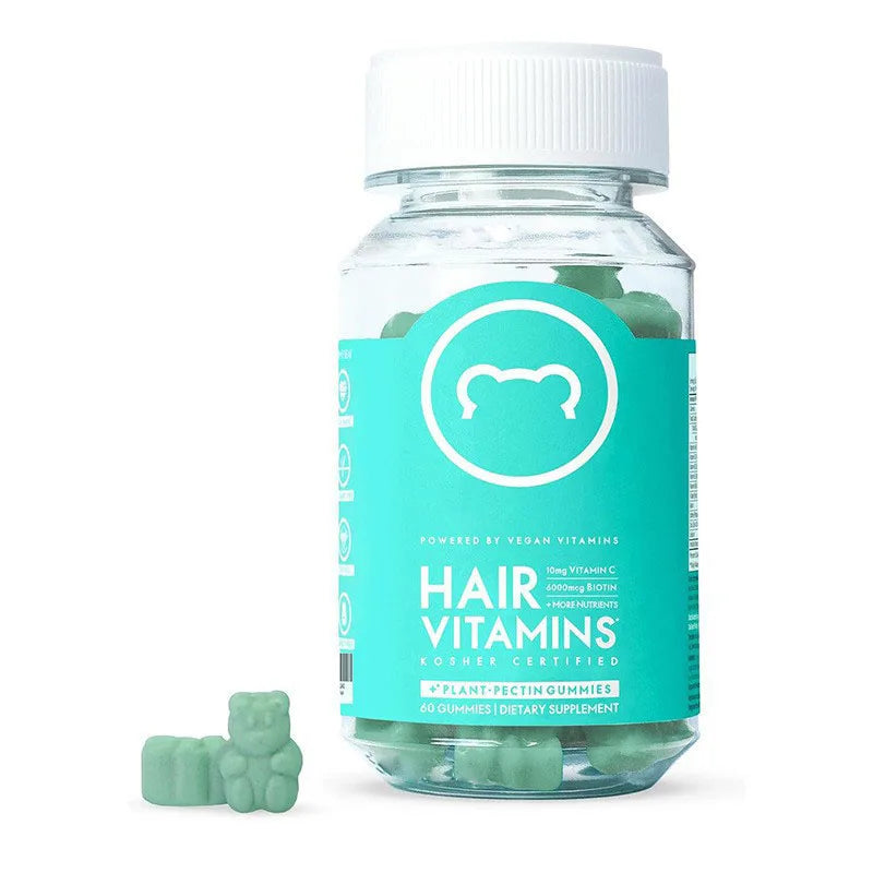Bear Hair Vitamin Gummy Biotin 6000mcg Multivitamin Supplement Vegan Vitamin Hair, Skin & Nail Growth Gummies for Men & Women