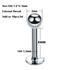 10Pcs/20Pcs/50Pcs G23 Titanium Labret Piercing Internal & External Design Lip Piercing Labret Stud Cartilage Helix Piercing