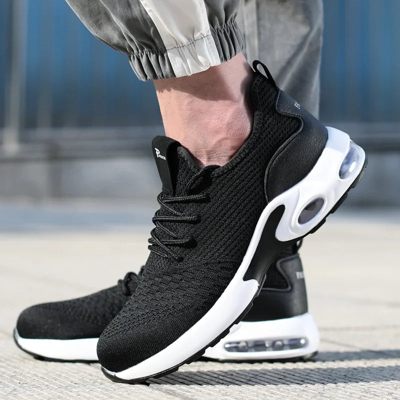 2025 Lightweight Men Safety Shoes Steel Toe Cap Work Sneakers Men Protective Shoes Anti-smash Anti-puncture Indestructible Shoes