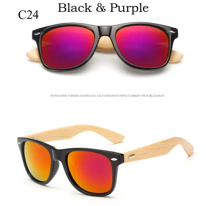16 color Bamboo Sunglasses Men Wooden Sunglasses Women Brand Designer Mirror Original Wood Sun Glasses retro de sol masculino