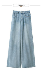 AMII Minimalist Blue Jeans Women 2025 Summer New Versatile Denim Wide Leg Pants Low Waist Thin Casual Loose Trousers  12542121