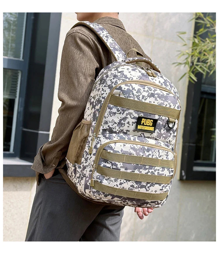 Camouflage Tactical Backpack for Men Large Capacity Outdoor PUBG Style Waterproof Travel School Bag Multifunctional for Daily Us