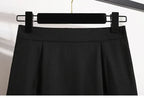 2025 Summer Female Fashionable Versatile Solid Skirts High Waisted Mid Length A-line Plus Size Skirt Split Wrap Body Skirt
