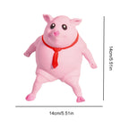 Cartoon Toy Pig Stretch Creative Sensory Toy Rebound Pig Stress Relief Toy Funny Squeeze Soft Pig Toy for Girls Boys