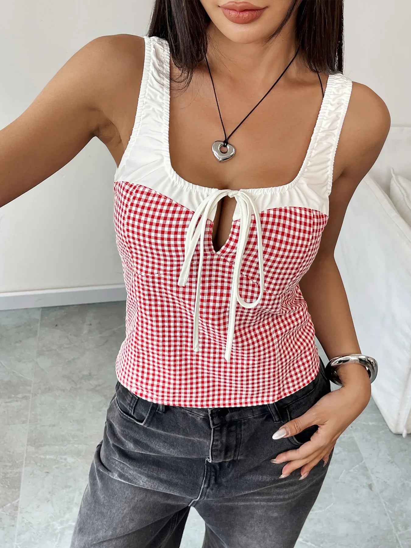 2025 Sexy Female Sleeveless Bodycon Strap Top Summer Women Hollow Patchwork Short Vest Lady Off Shoulder Clud Crop Tops Clothes