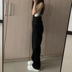 2023 Summer Black Jumpsuit Women Loose Dungarees Overalls Wide Leg Women Long Jumpsuit Ladies Overalls For Women