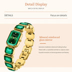 1PC Luxury Women's Watch Fashion Stainless Steel Gold Gorgeous Water Diamond Square Quartz Movement Gift Wrist Watches for Women