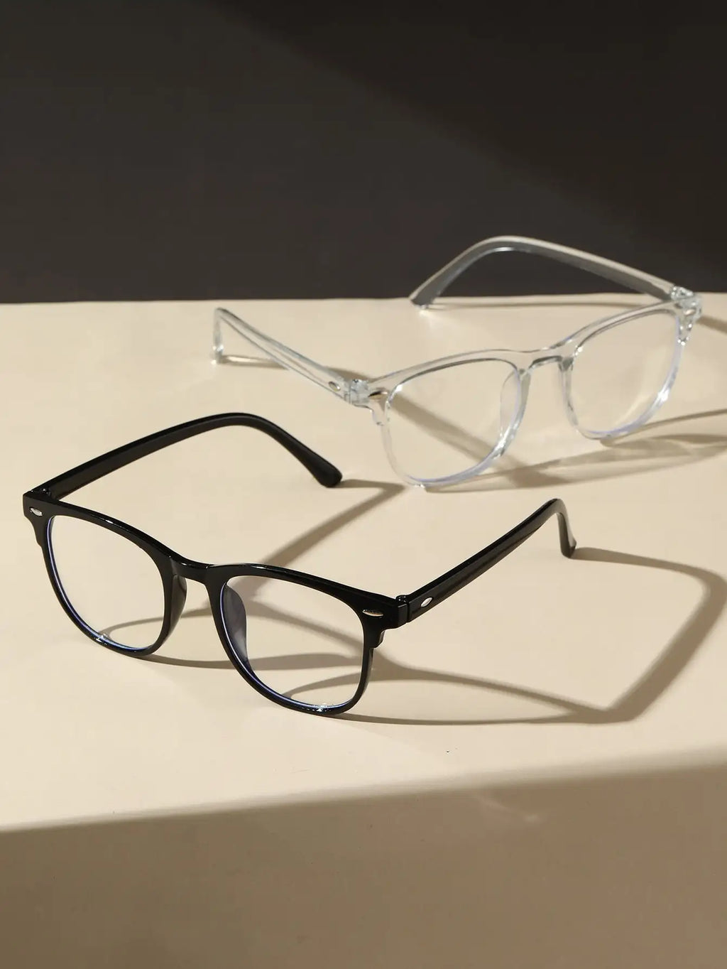 1PC/2PCS Fashion Pentos Plastic Frame Anti-Blue Light Clear Glasses For Daily Office Reading Life Eye Protection Accessories.