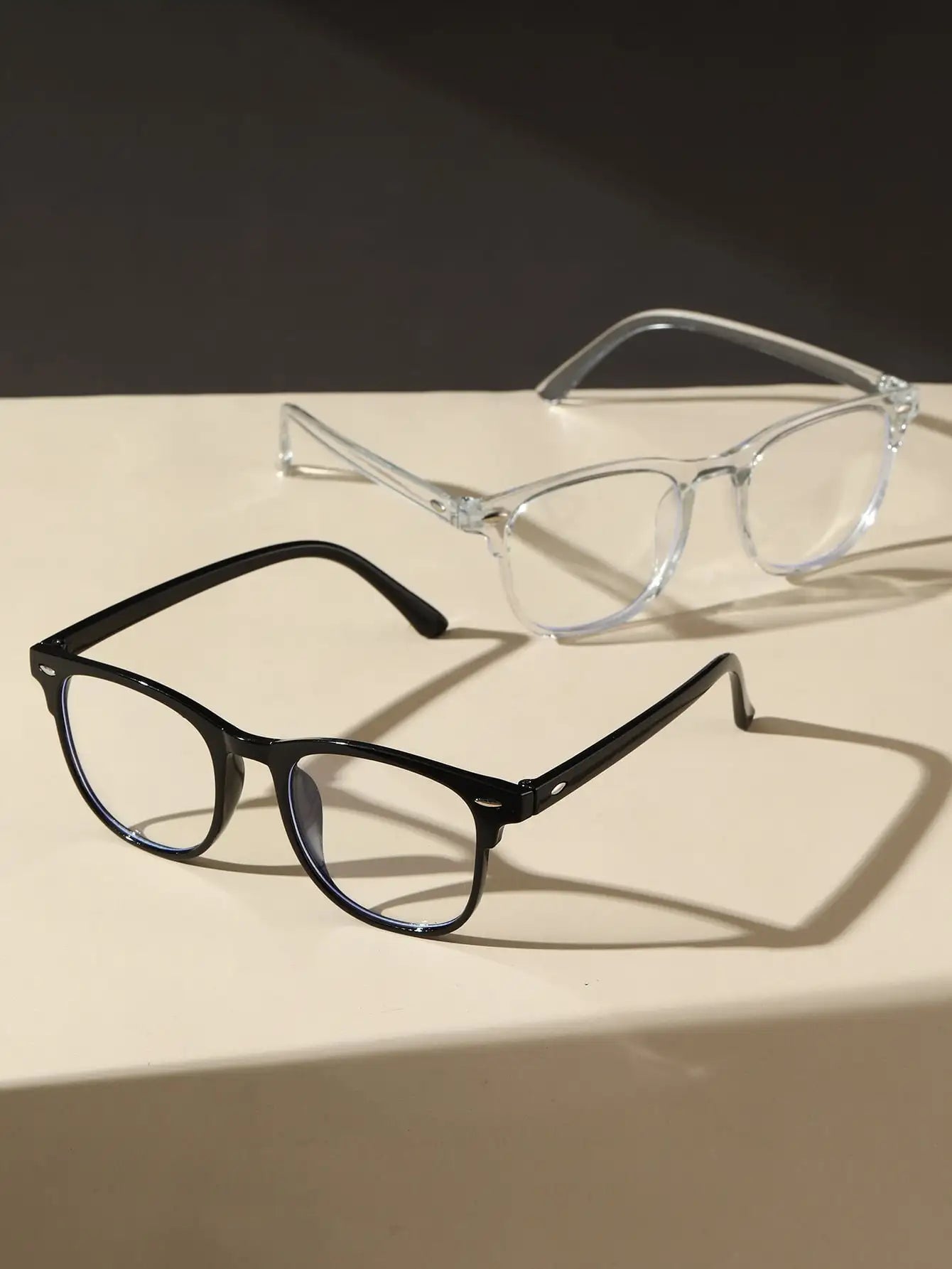 1PC/2PCS Fashion Pentos Plastic Frame Anti-Blue Light Clear Glasses For Daily Office Reading Life Eye Protection Accessories.