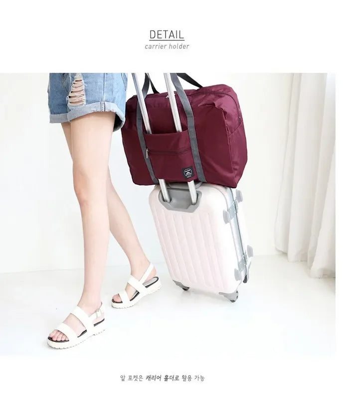 1-piece foldable travel bag, weekend travel bag, gym bag, suitable for airline carry on luggage bag, business travel storage bag