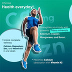 Calcium, Magnesium, Zinc and Vitamin D Supplement - Supports Immune System and Bone Health and Enhances Nutrient Absorption