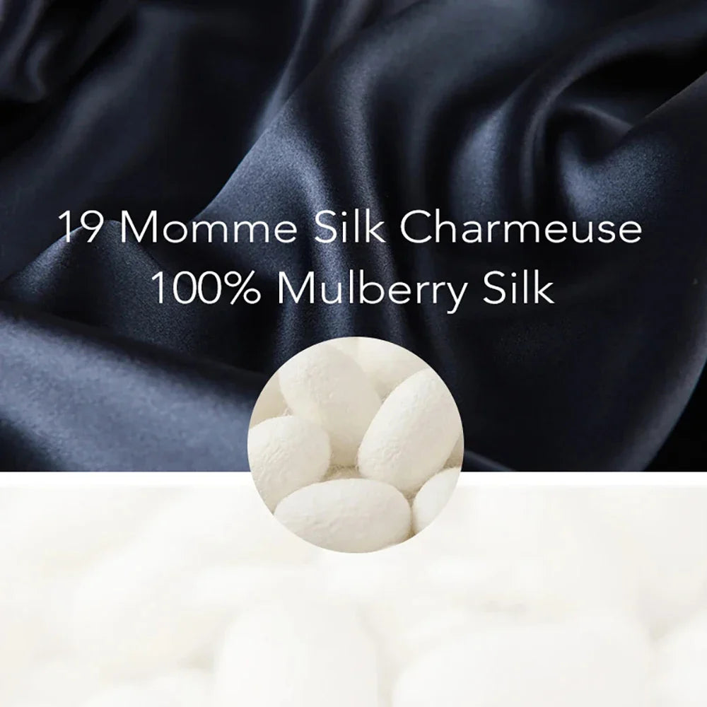 100% Real Mulberry Silk Womens Pajamas Set Sleepwear Pjs Button Down Short Sleeve Shirt Top and Shorts Loungewear 2 Piece M-4XL