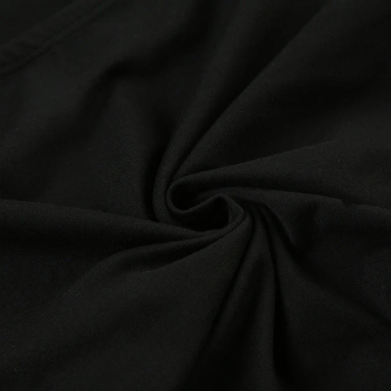 CIBBAR Gothic Print Black Tube Top Women Strapless Skinny Cropped Tops Summer Casual Chic Graphic Tees y2k Streetwear Vest Basic