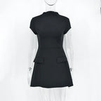 ALTGOTH Emo fashion sexy Mini Dress Women Streetwear Maxi Casual Elegant Party Basic Dresses 2024 New Alt Solid Casual Clubwear