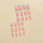 24pcs Manicure Long Almond False Nails Stiletto Ballerina Fake Nials Detachable Halloween Bat French Nail Tips DIY
